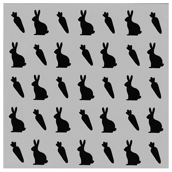 PA Essentials Stencil 6 inch x 6 inch Rabbit and Carrot Pattern