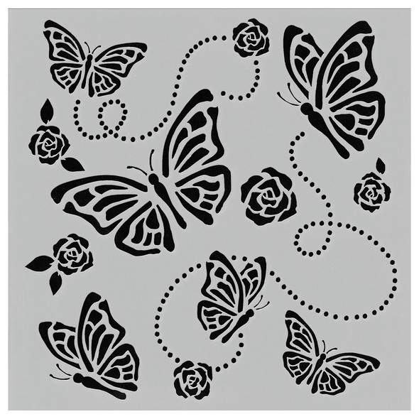 PA Essentials Stencil 6 inch x 6 inch Butterflies