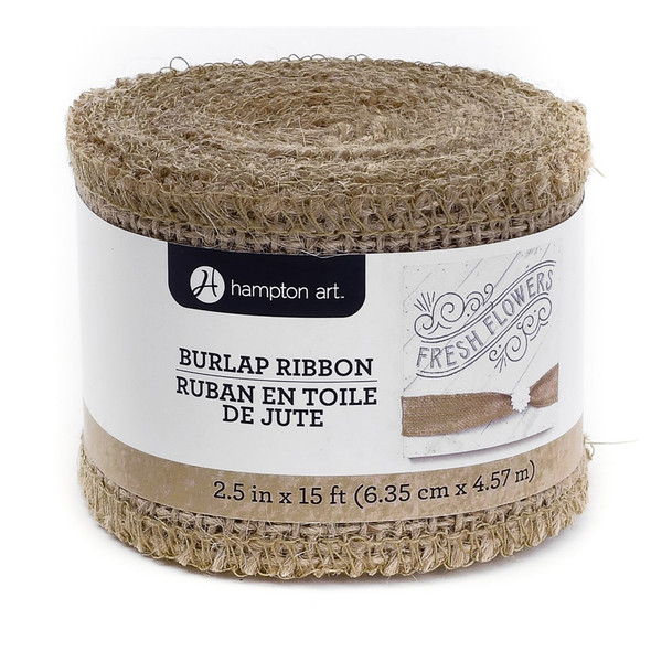 Hampton Art Jute 2.5 inch Burlap Ribbon 15ft