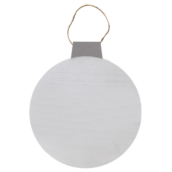 Hampton Art Wood Ornament Craft Me 12 inch White/Gray