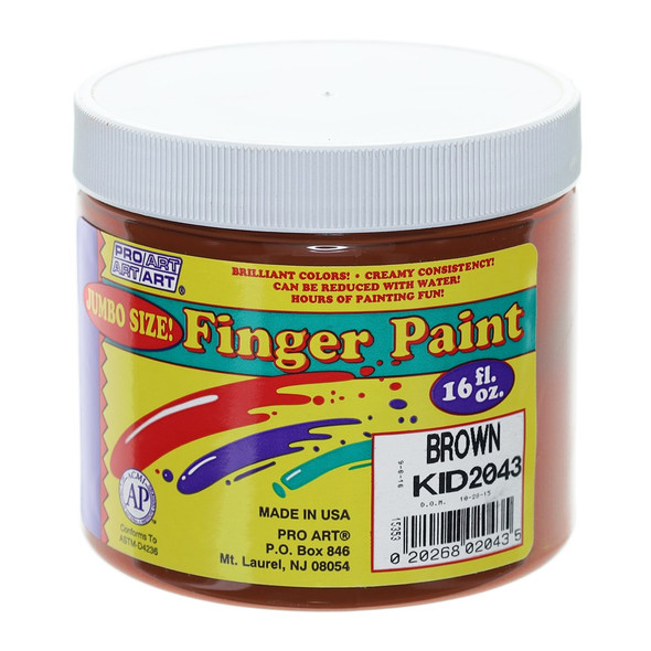 Pro Art Finger Paint 16oz Brown