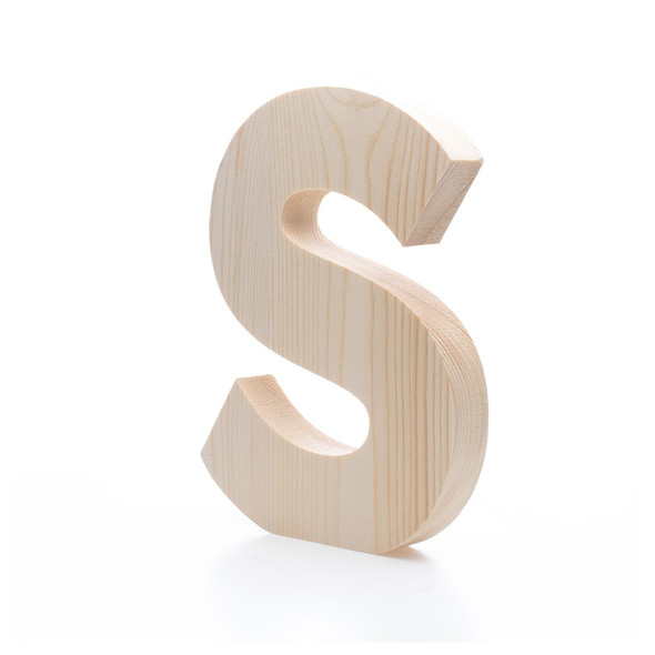 Hampton Art Wood Letter Craft Me 8 inch x 6 inch x 1 inch S