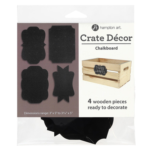 Hampton Art Crate Decor Chalkboard 5 inch x 3 1/2 inch 4pc
