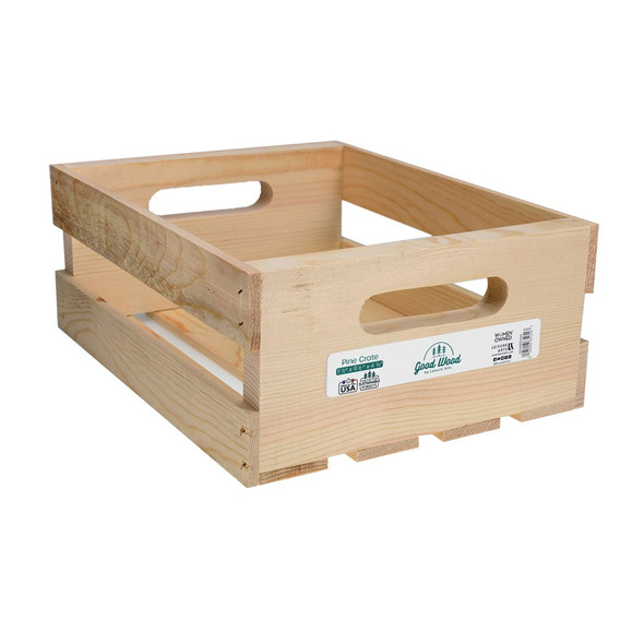 Good Wood By Leisure Arts Crates Pine 11.5 inch x 9.5 inch x 4.75 inch