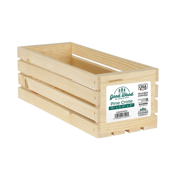 Good Wood By Leisure Arts Crates 15 inch x 5.75 inch x 5 inch