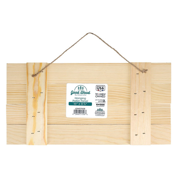 Good Wood By Leisure Arts Plaques Hanging Pallet Panel 16 inch x 8.25 inch