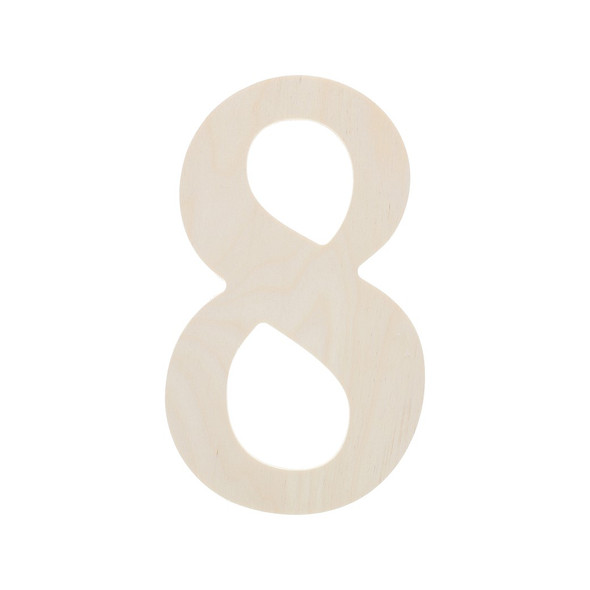 Good Wood By Leisure Arts Letters 9.5 inch Birch Number 8