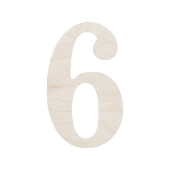 Good Wood By Leisure Arts Letters 9.5 inch Birch Number 6