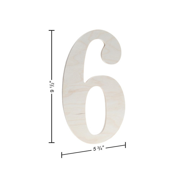 Good Wood By Leisure Arts Letters 9.5 inch Birch Number 6