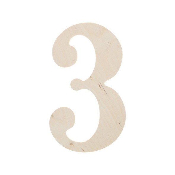 Good Wood By Leisure Arts Letters 9.5 inch Birch Number 3