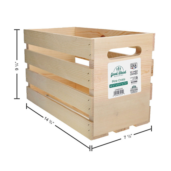 Good Wood By Leisure Arts Crates Pine 14.75 inch x 9.25 inch x 7.5 inch