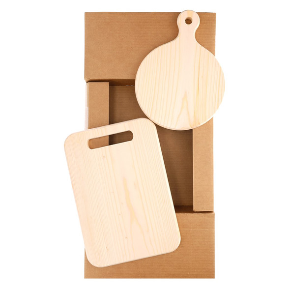 Good Wood By Leisure Arts Wood Set Cutting Board Circle wHandle Rect