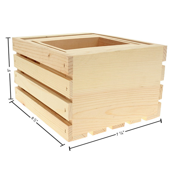 Good Wood By Leisure Arts Crates Nested Mini 8.5 inch /6.75 inch /5.25 inch 3pc