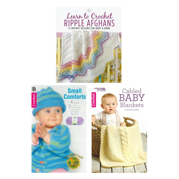 Leisure Arts Small Comforts Baby Crochet Book Collection 3pc