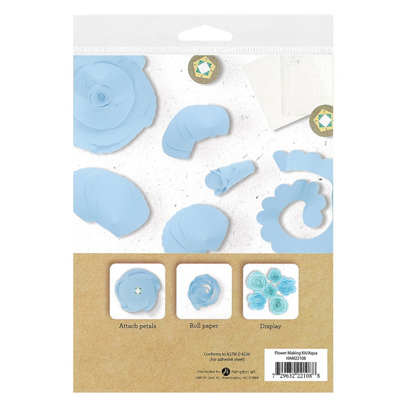 Hampton Art Craft Kit Flower Making Aqua 92pc