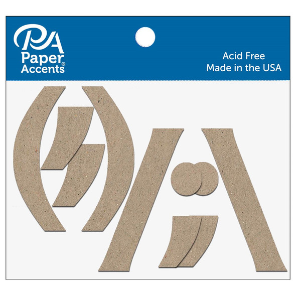 Paper Accents Chip Shape Punctuation 4 inch  inch Natural 2ea