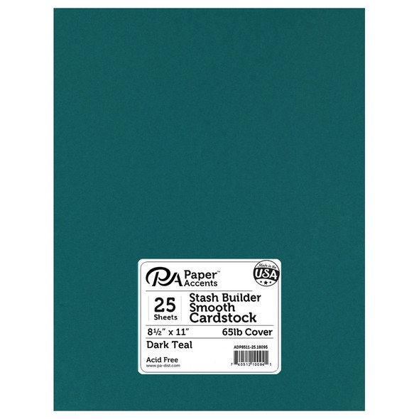 Paper Accents Cardstock 8.5 inch x 11 inch Stash Builder 65lb Dark Teal 25pc