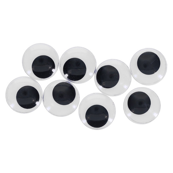PA Essentials Googly Eye Flat Back Round 15mm Black 8pc