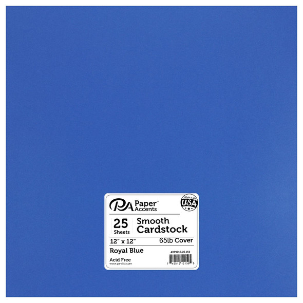 Paper Accents Cardstock 12 inch x 12 inch Smooth 65lb Royal Blue 25pc
