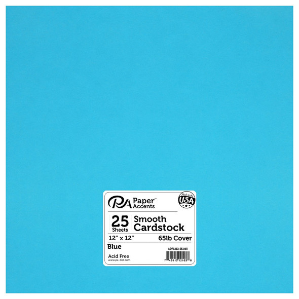 Paper Accents Cardstock 12 inch x 12 inch Smooth 65lb Blue 25pc