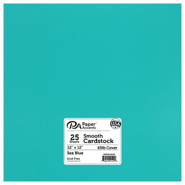 Paper Accents Cardstock 12 inch x 12 inch Smooth 65lb Sea Blue 25pc