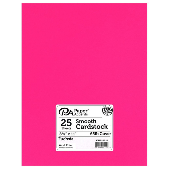 Paper Accents Cardstock 8.5 inch x 11 inch Smooth 65lb Fuchsia 25pc