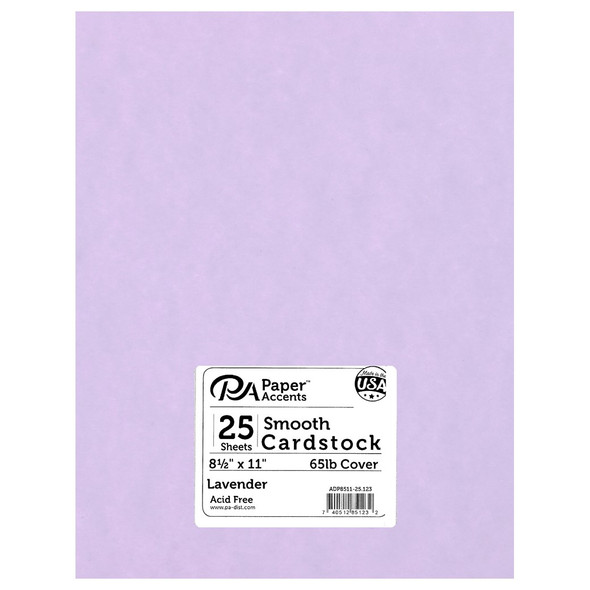 Paper Accents Cardstock 8.5 inch x 11 inch Smooth 65lb Lavender 25pc