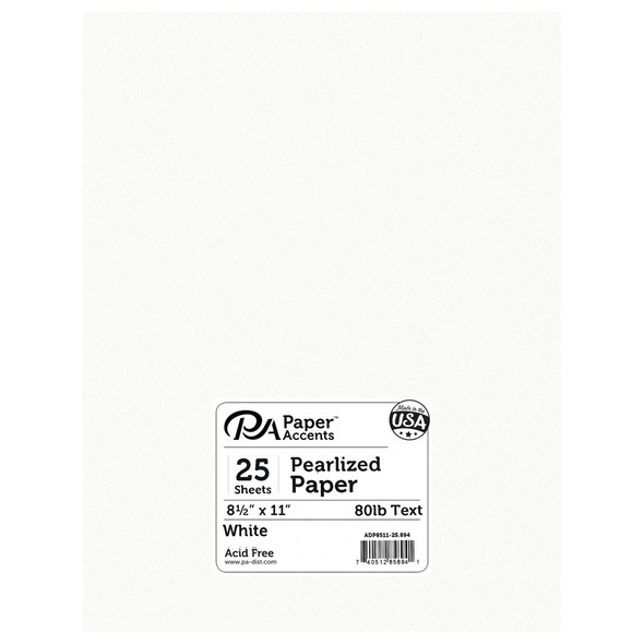 Paper Accents Paper Pearlized 8.5 inch x 11 inch 25pc 80lb White