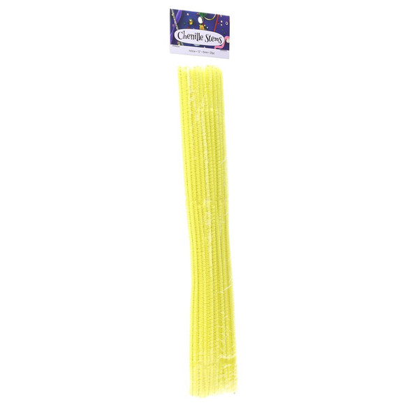 PA Essentials Chenille Stem 12 inch 6mm Yellow 25pc