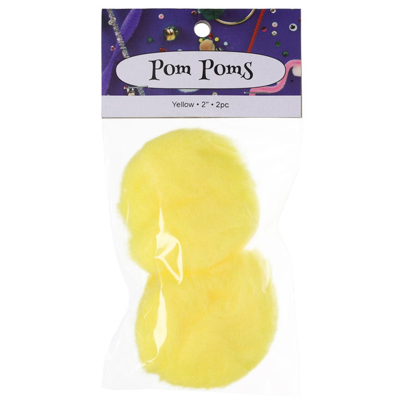 PA Essentials Pom Pom 2 inch Yellow 2pc