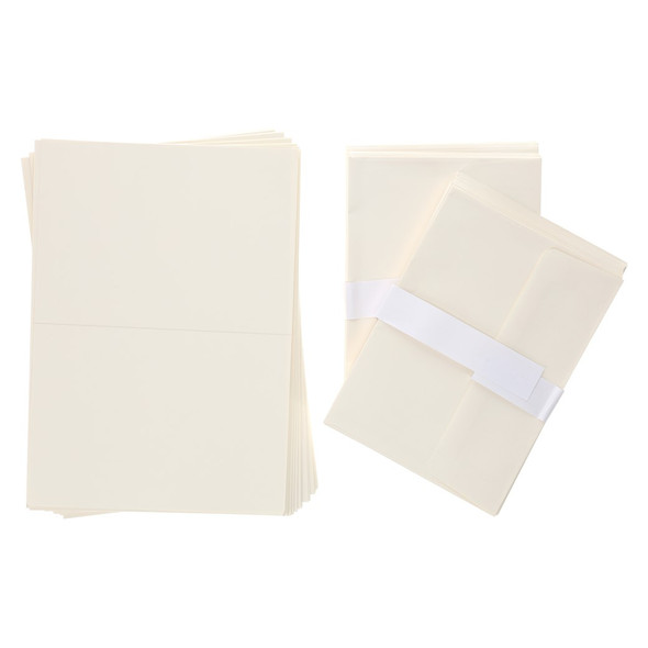 Paper Accents Super Value Card and Envelope Pack 5 inch x 7 inch 50pc Cream