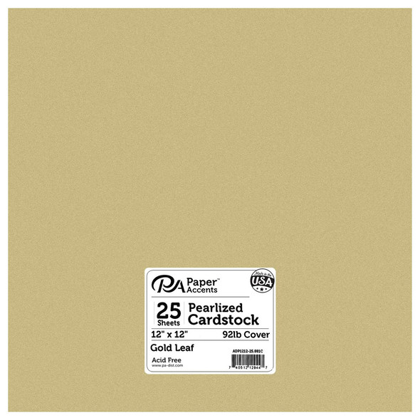 Paper Accents Cardstock 12 inch x 12 inch Pearlized 92lb Gold Leaf 25pc
