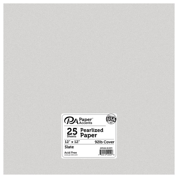 Paper Accents Cardstock 12 inch x 12 inch Pearlized 92lb Slate 25pc