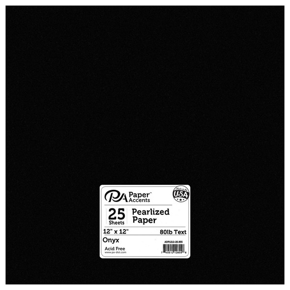 Paper Accents Paper Pearlized 12 inch x 12 inch 25pc 80lb Onyx