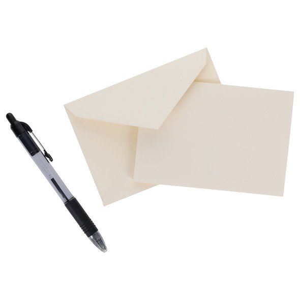Paper Accents Card and Envelopes RSVP 3.5 inch x 5 inch Cream 10pc