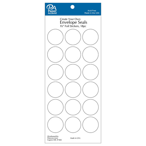 Paper Accents Envelope Seals 1 18 inch White 18pc