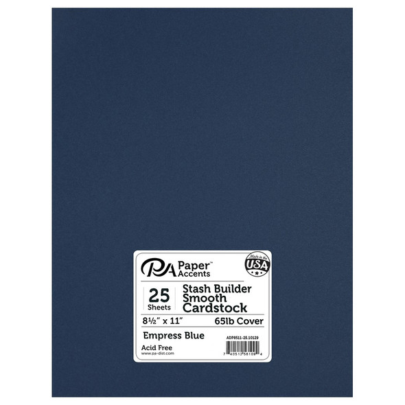 Paper Accents Cardstock 8.5 inch x 11 inch Stash Builder 65lb Empress Blue 25pc