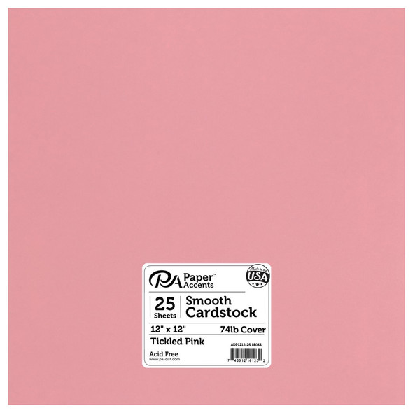 Paper Accents Cardstock 12 inch x 12 inch Smooth 74lb Tickled Pink 25pc