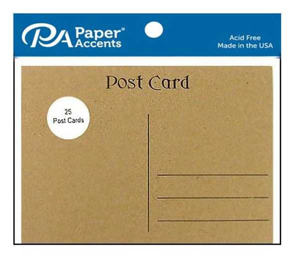 Paper Accents Card Post Cards 4.25 inch x 5.5 inch Brown Bag 25pc