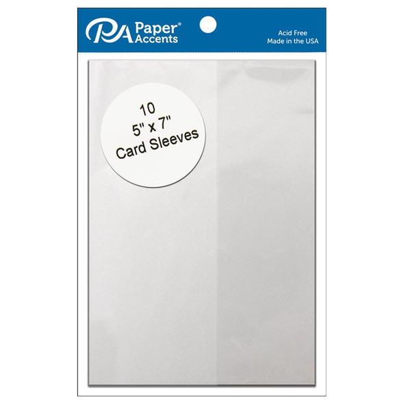 Paper Accents Card Sleeves 5 inch x 7 inch 10pc Clear
