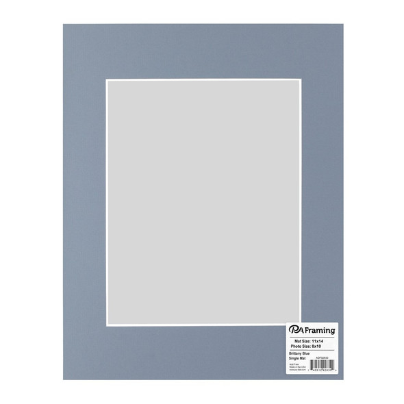 PA Framing Mat White Core 11 inch x 14 inch /8 inch x 10 inch Brittany Blue