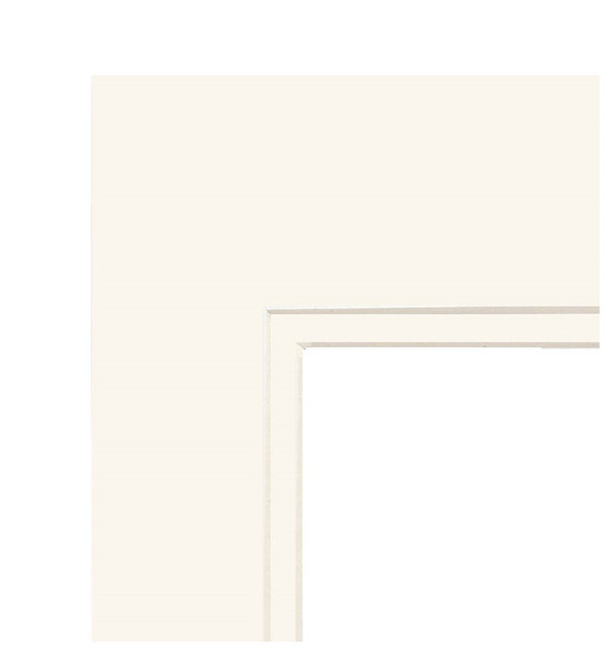 PA Framing Mat Double 11 inch x 14 inch 2-Openings Cream Core Antique White/Antique White