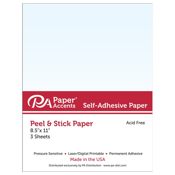 Paper Accents Self Adhesive Paper 8.5 inch x 11 inch Clear 3pc