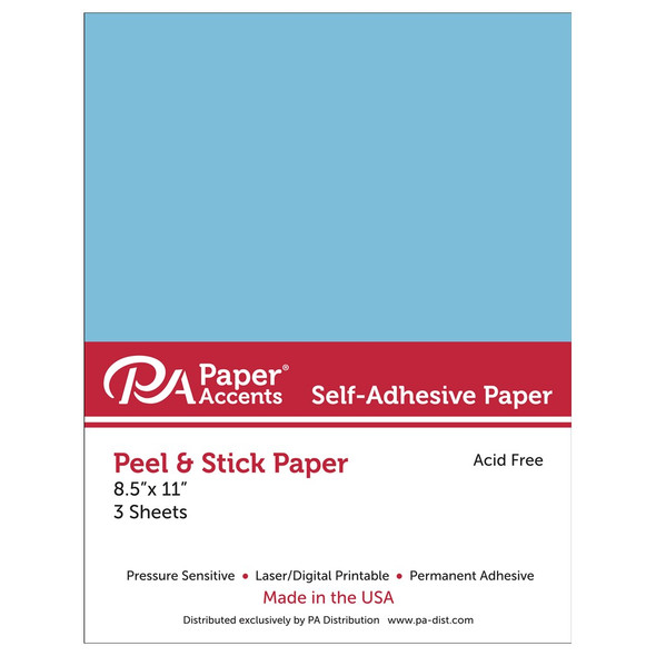 Paper Accents Self Adhesive Paper 8.5 inch x 11 inch Blue 3pc