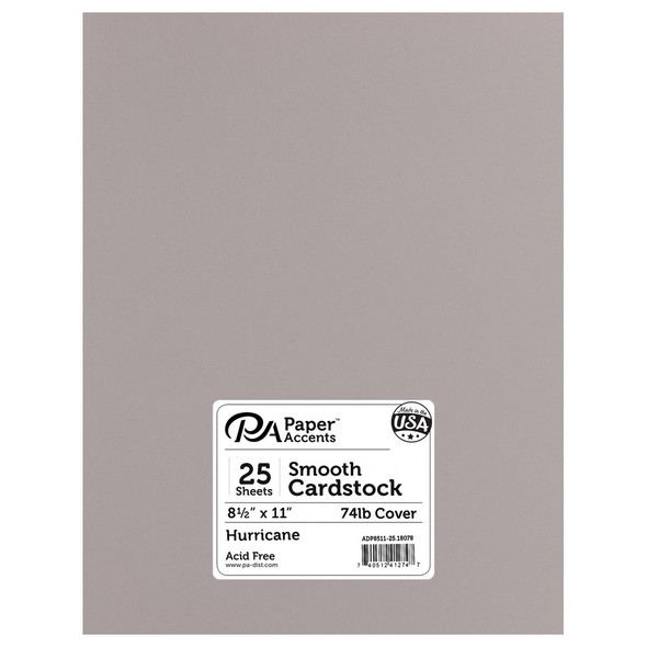 Paper Accents Cardstock 8.5 inch x 11 inch Smooth 74lb Hurricane 25pc