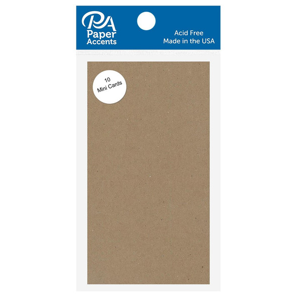 Paper Accents Card Mini 2.5 inch x 2.5 inch Brown Bag 10pc