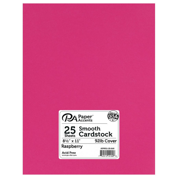 Paper Accents Cardstock 8.5 inch x 11 inch Smooth 92lb Raspberry 25pc