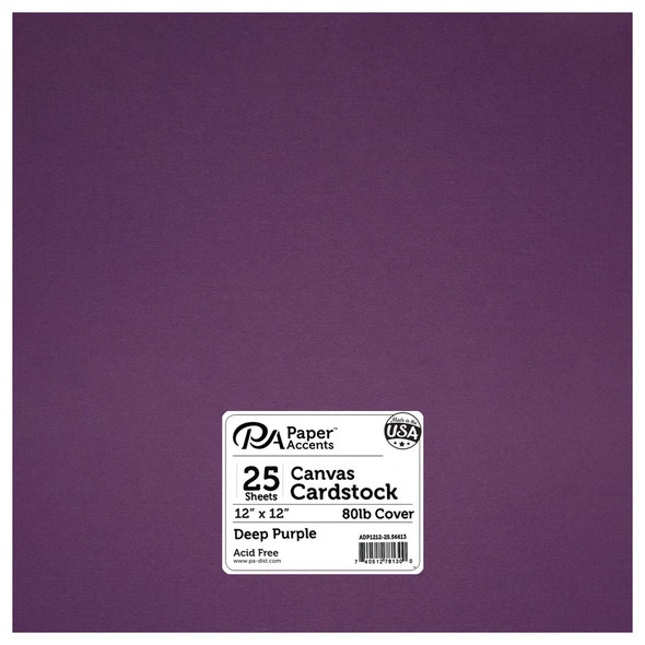 Paper Accents Cardstock 12 inch x 12 inch Canvas 80lb Deep Purple 25pc