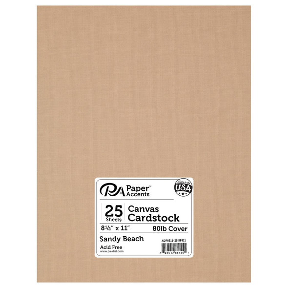 Paper Accents Cardstock 8.5 inch x 11 inch Canvas 80lb Sandy Beach 25pc