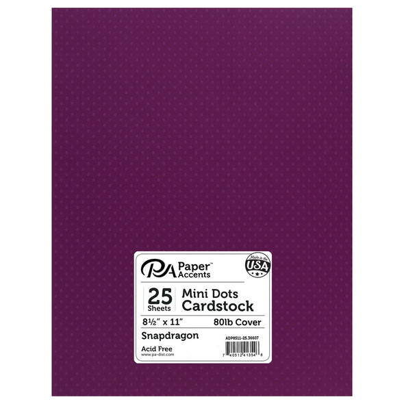 Paper Accents Mini Dot Cardstock 8.5 inch x 11 inch 80lb Snapdragon 25pc